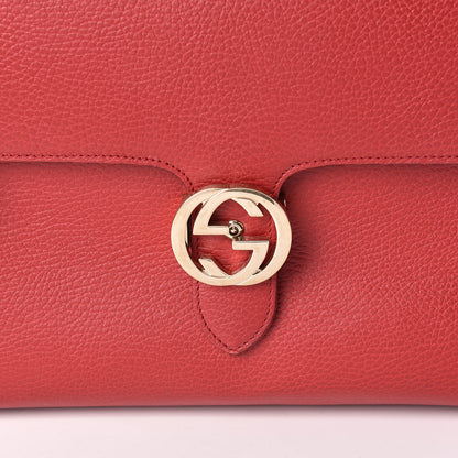 Gucci Dollar Calfskin Medium Interlocking G Top Handle Shoulder Bag Red 8 of 12