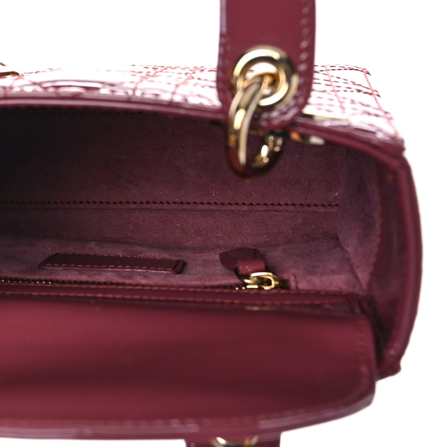 Patent Cannage Mini Lady Dior Pink