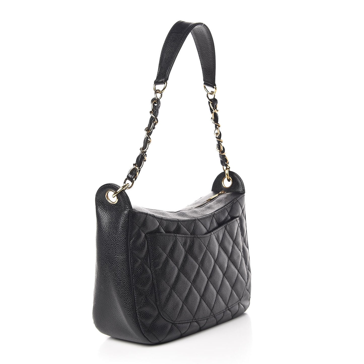Caviar Quilted Hobo Black