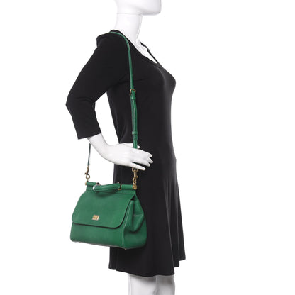 Dolce & Gabbana Iguana Calfskin Embossed Medium Miss Sicily Satchel Green 2 of 9