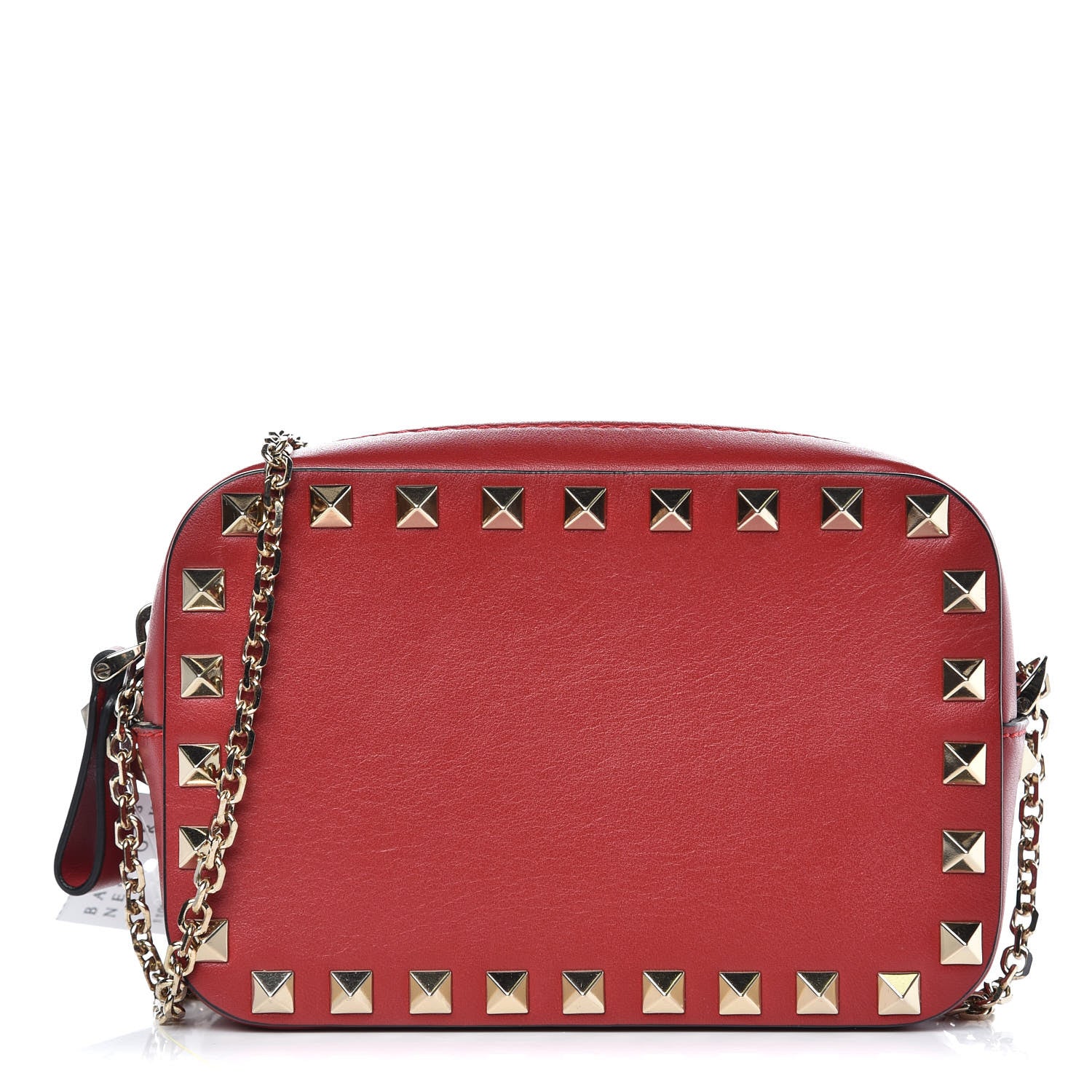 Valentino Garavani Calfskin Small Rockstud Chain Camera Crossbody Bag Red 1 of 6