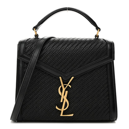 Saint Laurent Calfksin Woven Mini Classic Monogram Cassandra Top Handle Black 1 of 14