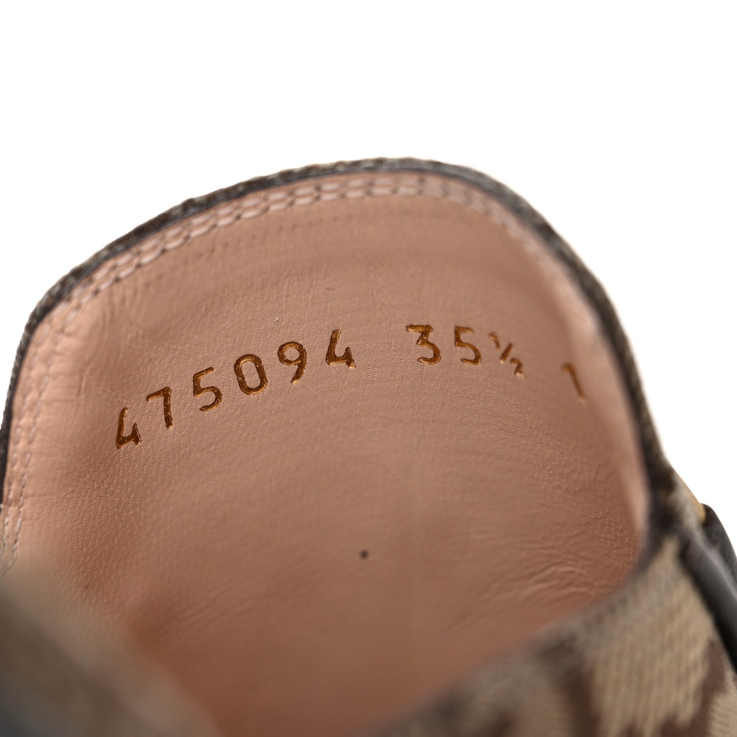 Monogram Jumbo GG Malaga Kid Womens Princetown Slippers 35.5 Camel Ebony New Acero Beige