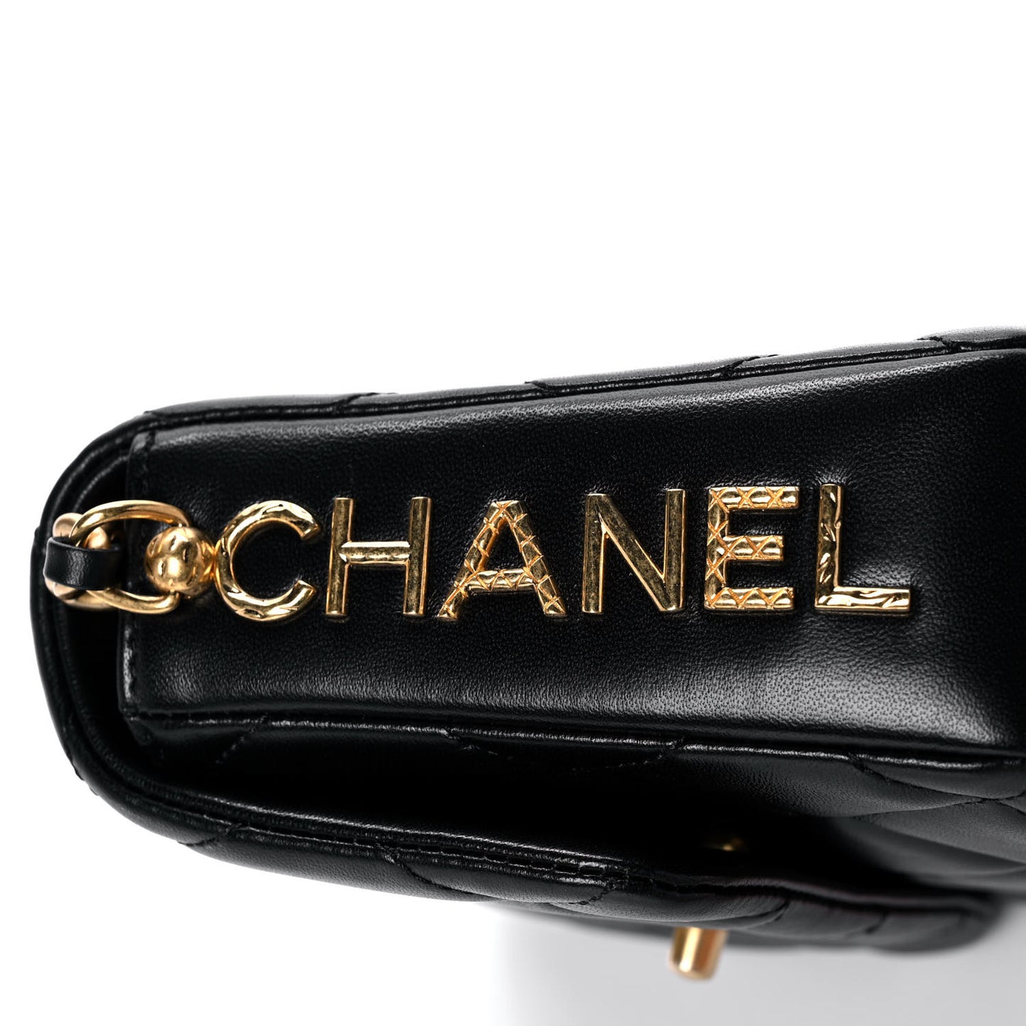 Lambskin Quilted Mini Side Note Flap Black