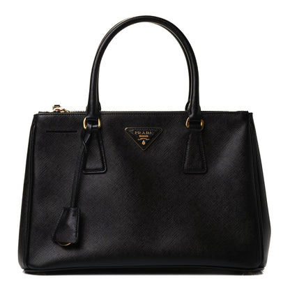 Prada Saffiano Small Galleria Double Zip Tote Black 1 of 4