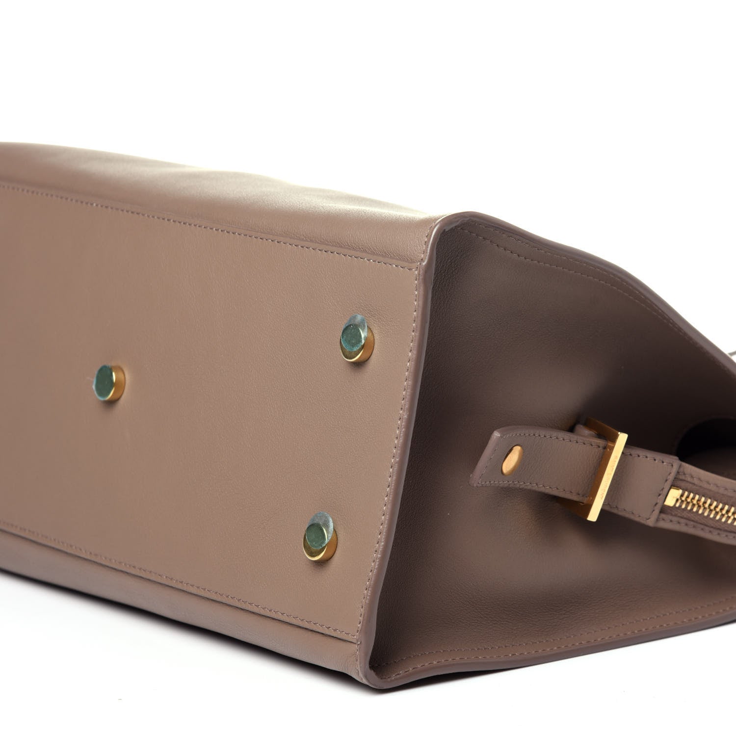 Saint Laurent Smooth Calfskin Small Monogram Cabas Taupe 10 of 13