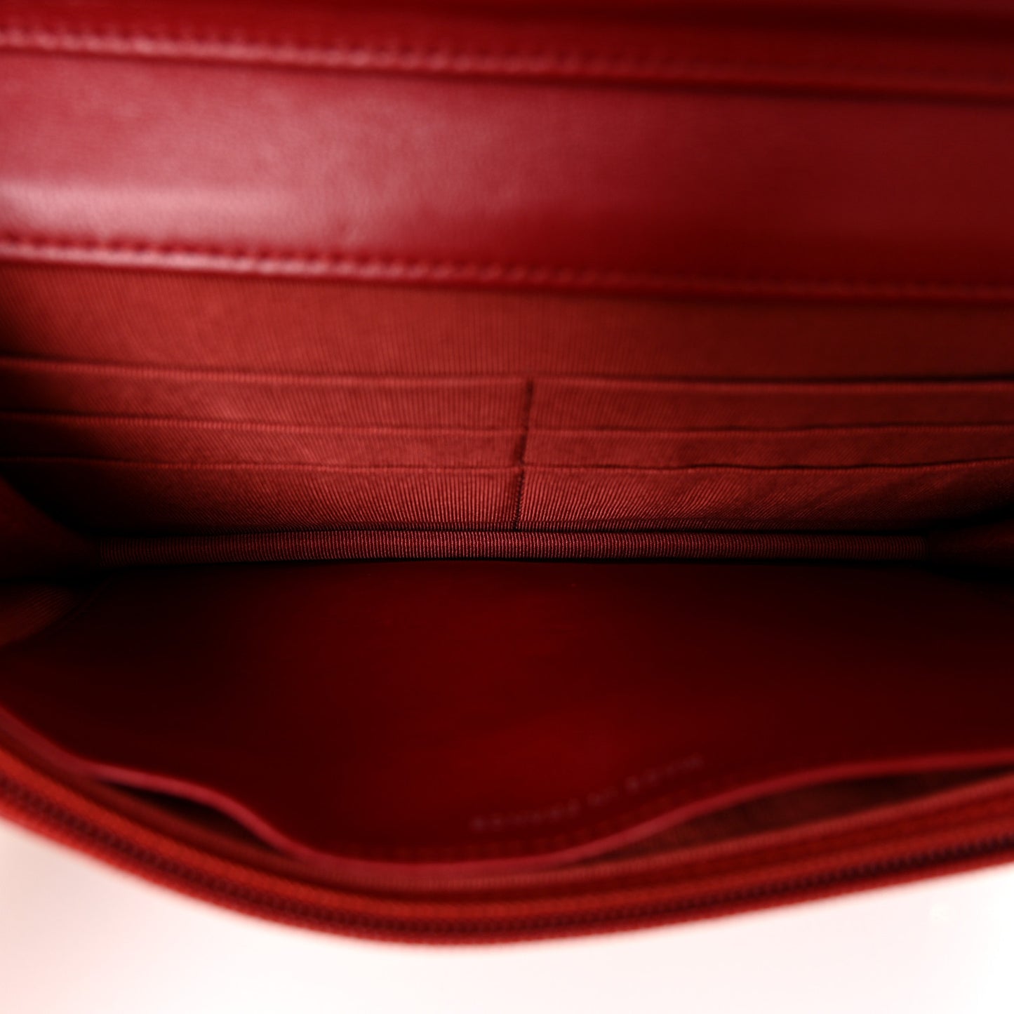 Lambskin Quilted Wallet On Chain WOC Red