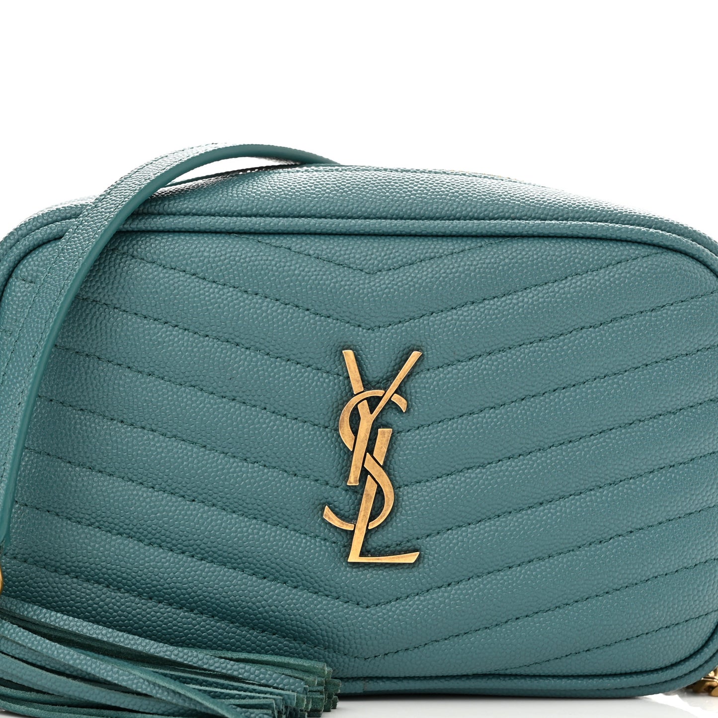 Grain De Poudre Matelasse Monogram Mini Lou Camera Bag Blue Vert