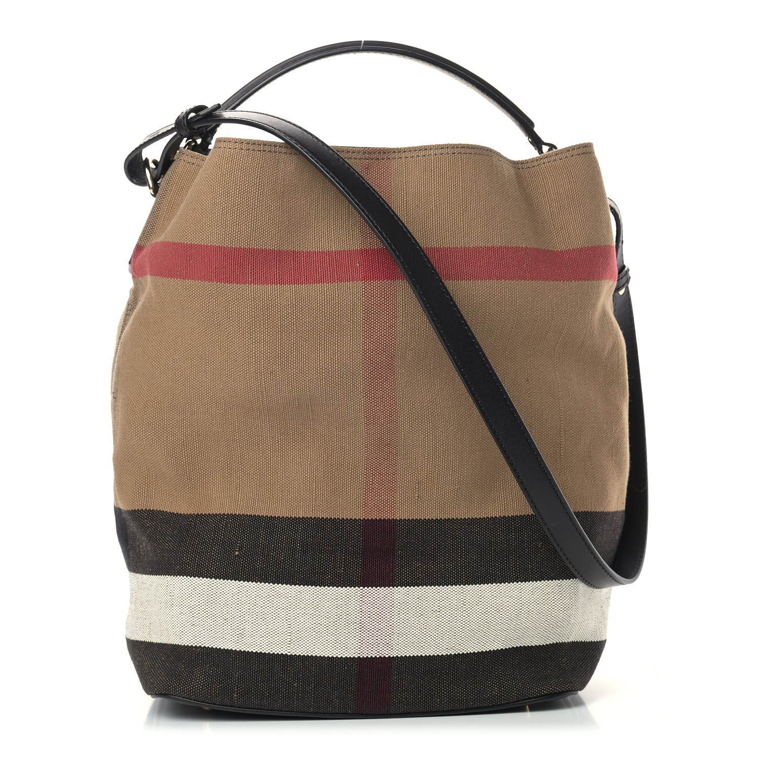 Burberry Canvas Mega Check Medium Ashby Hobo Black 1 of 12