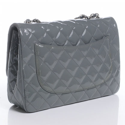 Chanel Patent Jumbo Single Flap Grey 3 of 9