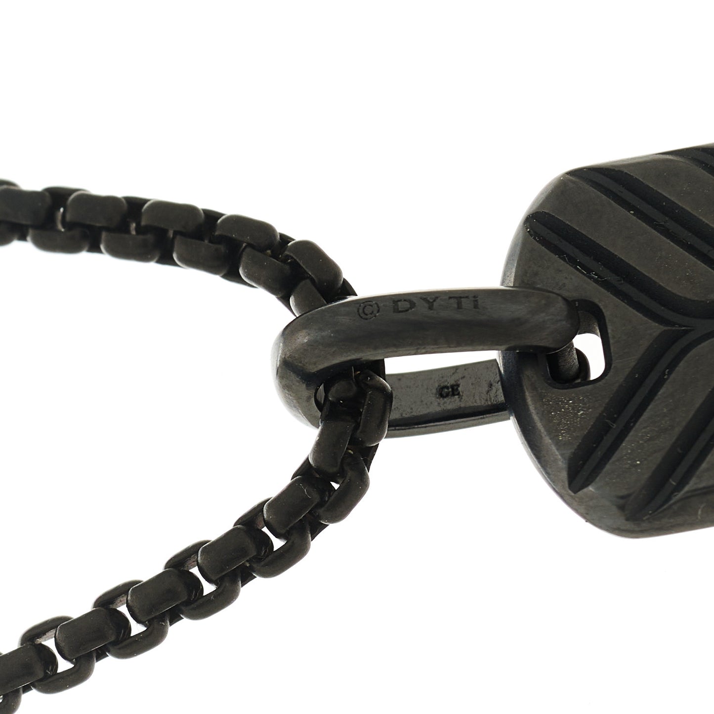 Black Titanium Streamline Tag Pendant Necklace