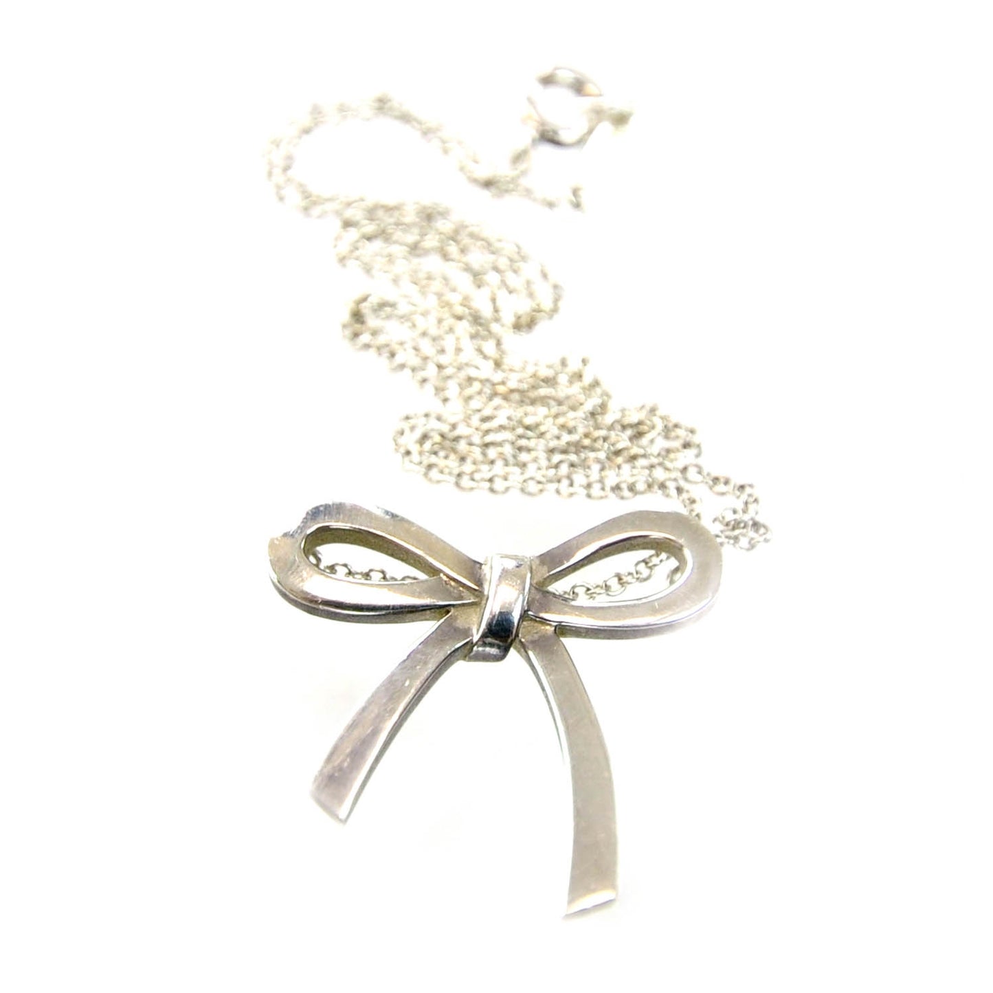 Sterling Silver Bow Pendant Necklace