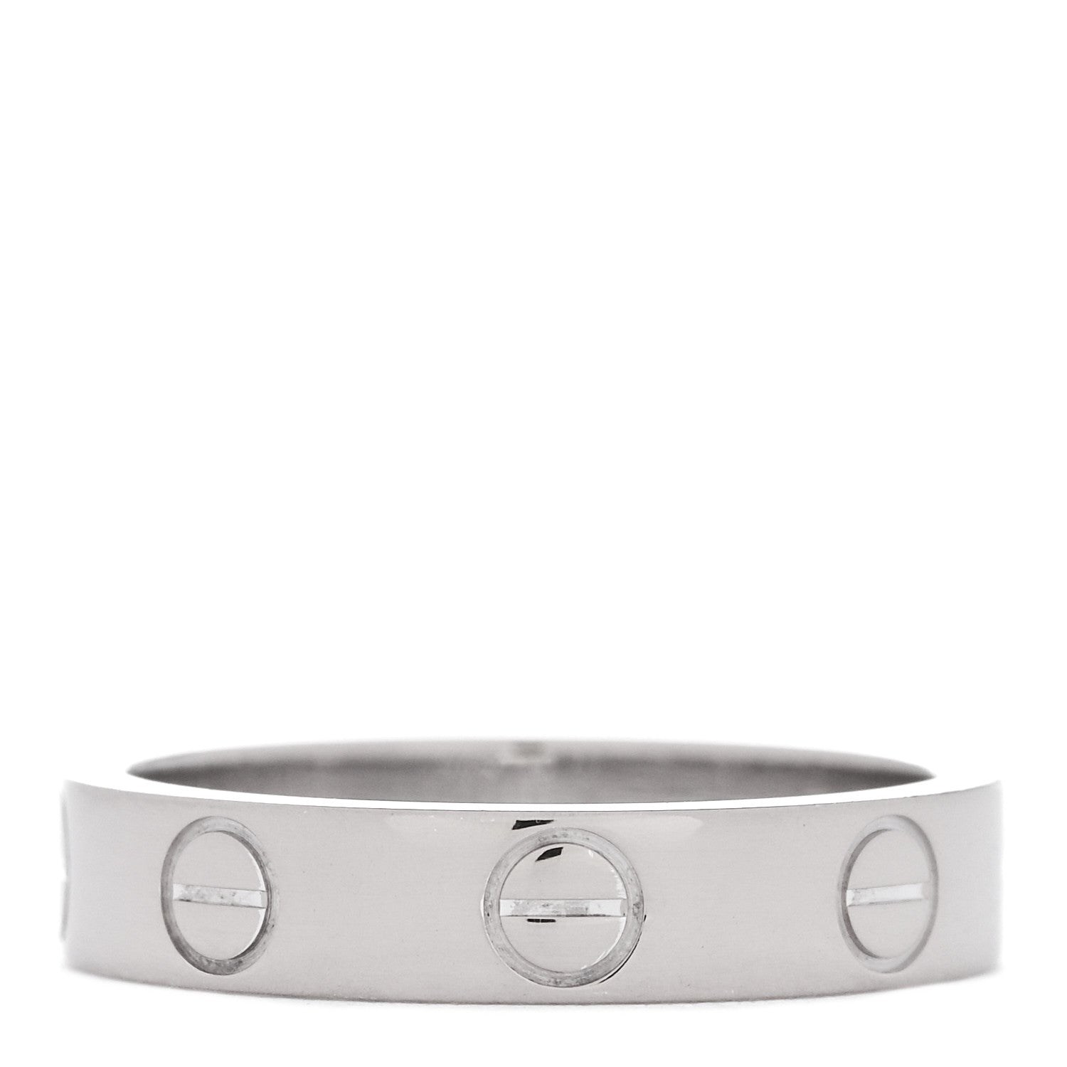 Cartier 18K White Gold 3.5mm LOVE Wedding Band Ring 47 4 3 of 4