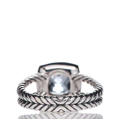 David Yurman Sterling Silver Diamond Blue Topaz 7mm Petite Albion Ring 51 5.75 4 of 5