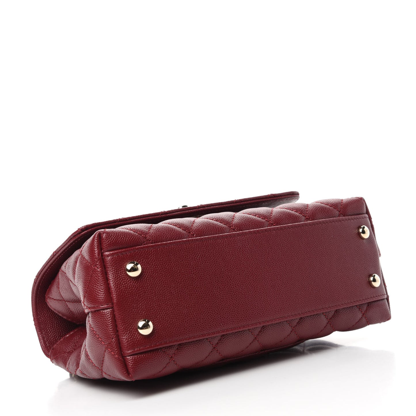 Caviar Lizard Quilted Mini Coco Handle Flap Red