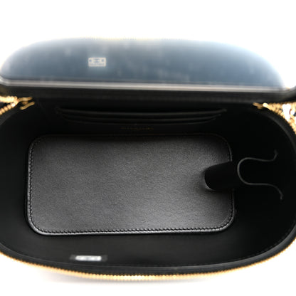 Chanel Calfskin Crocodile Embossed Crococo Small Top Handle Vanity Case With Chain Black 5 of 10
