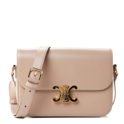 Celine Shiny Calfskin Medium Triomphe Nude 1 of 4