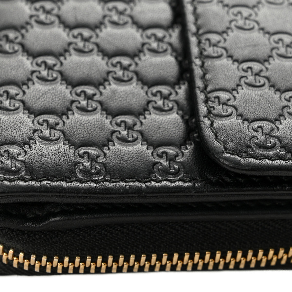 Soft Microguccissima Continental Zip Wallet Black