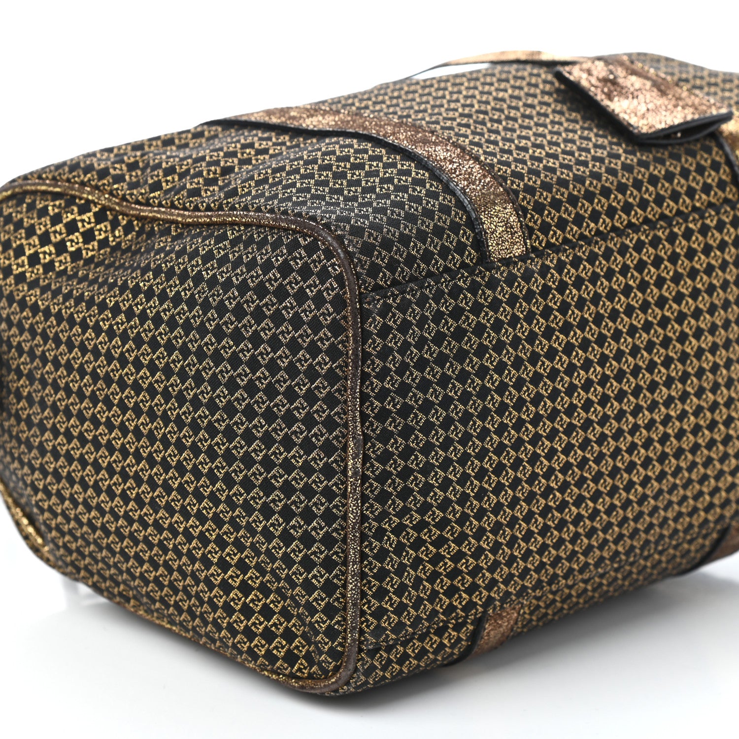 Fendi Metallic Zucchino Forever Boston Gold Black 8 of 9
