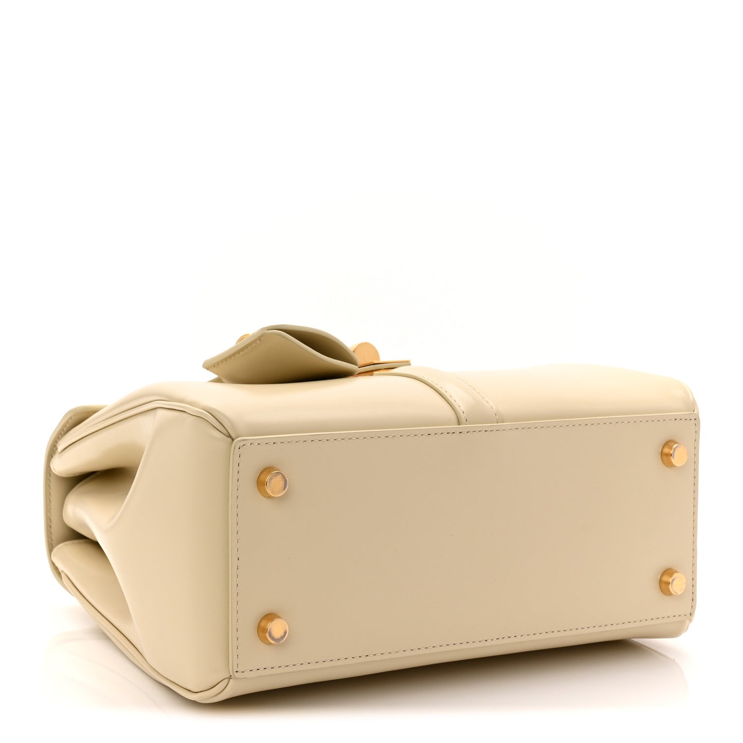 Satinated Calfskin Small 16 Top Handle Bag Beige