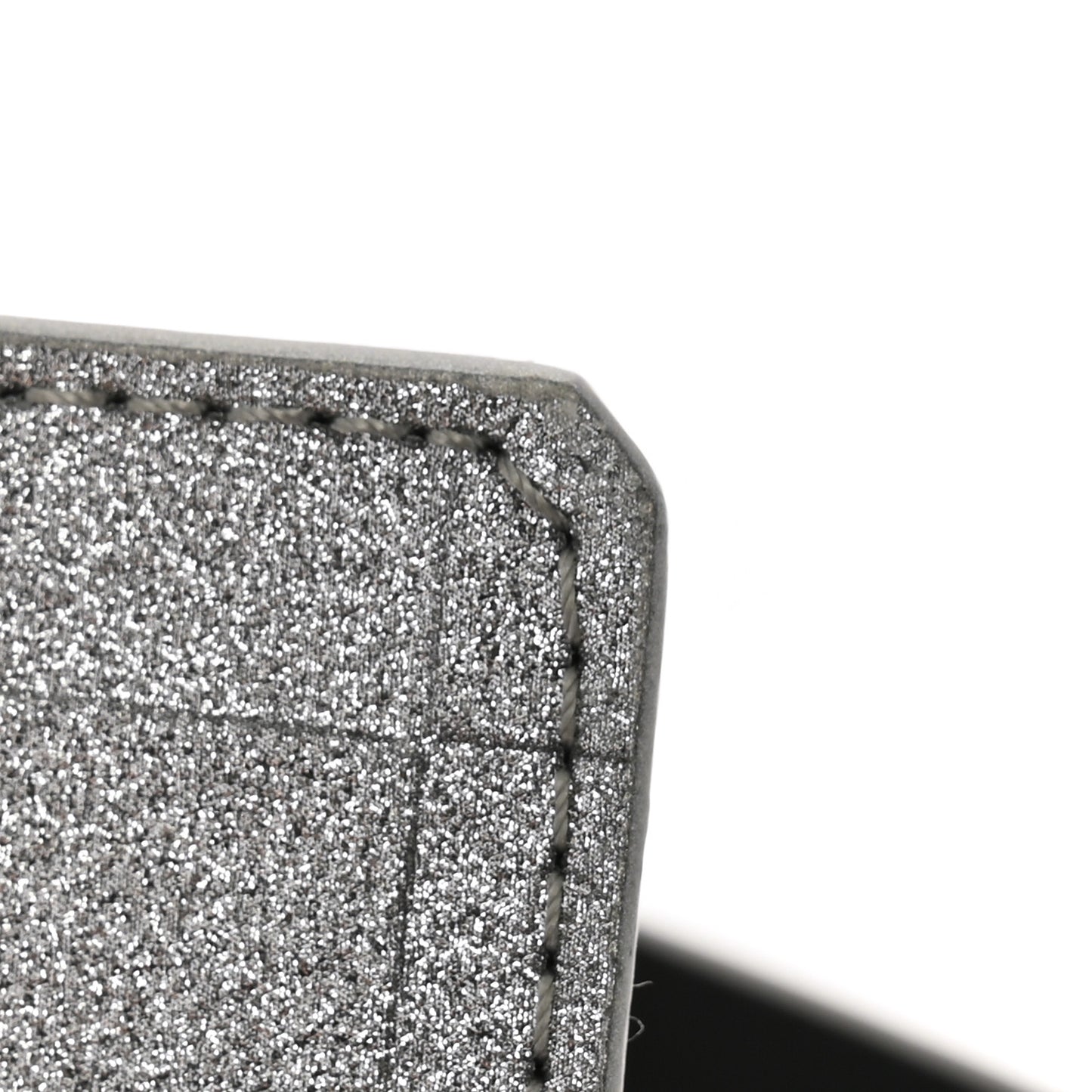 Damier Glitter Calfskin 40mm LV Pyramide Belt 85 34 Silver