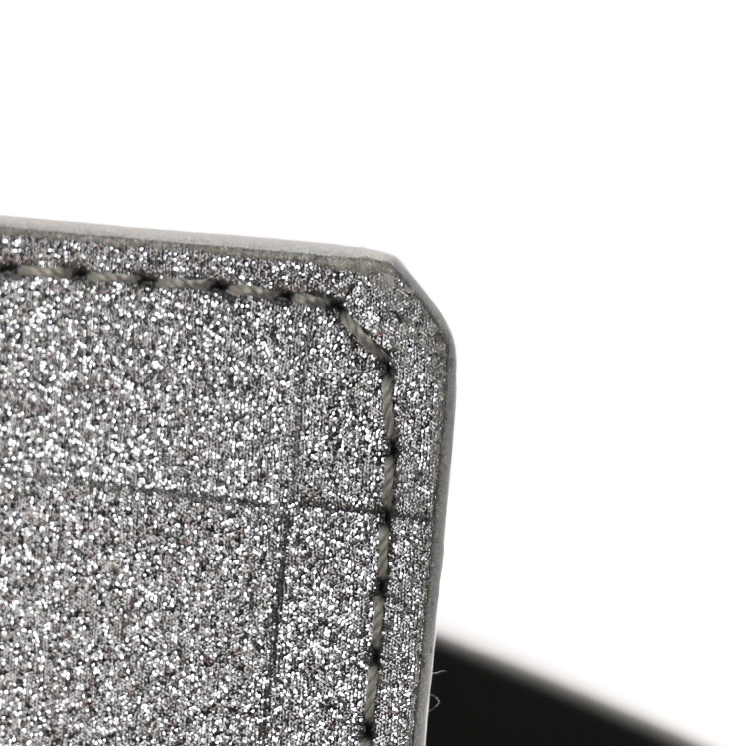 Louis Vuitton Damier Glitter Calfskin 40mm LV Pyramide Belt 85 34 Silver 8 of 9