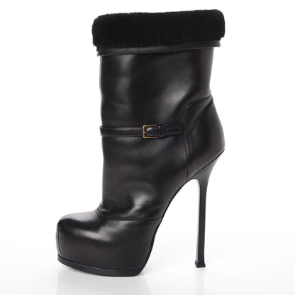 Saint Laurent Nappa Shearling Tribtoo 105 Platform Boots Black 2 of 15