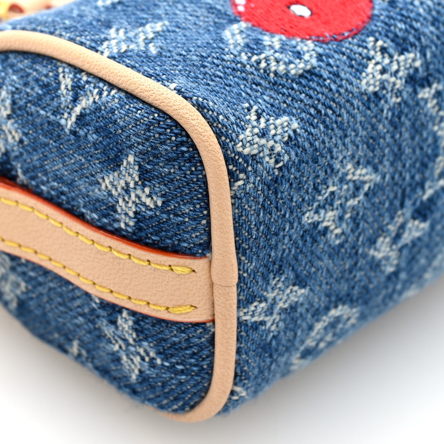 Louis Vuitton LV X TM Monogram Denim Cerises Micro Speedy Bag Charm Blue 8 of 9