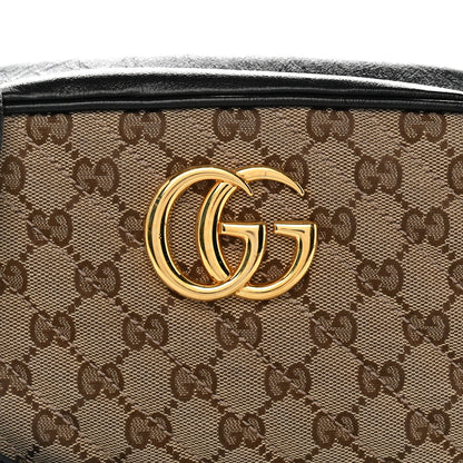 Gucci Monogram Matelasse Diagonal Small GG Marmont Chain Shoulder Bag Beige Black 8 of 10