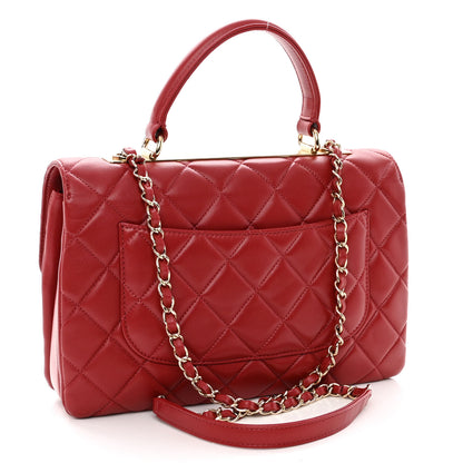 Chanel Lambskin Quilted Medium Trendy CC Flap Dual Handle Bag Red 3 of 11