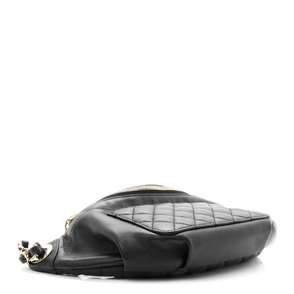 Chanel Lambskin Quilted Waist Bag Fanny Pack Black 4 of 10