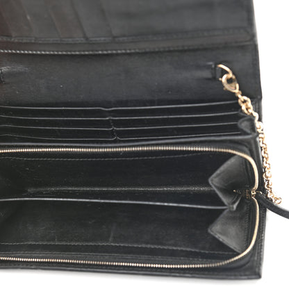 Gucci Guccissima Margaux Calfskin Metal Bar Chain Wallet Black 5 of 13