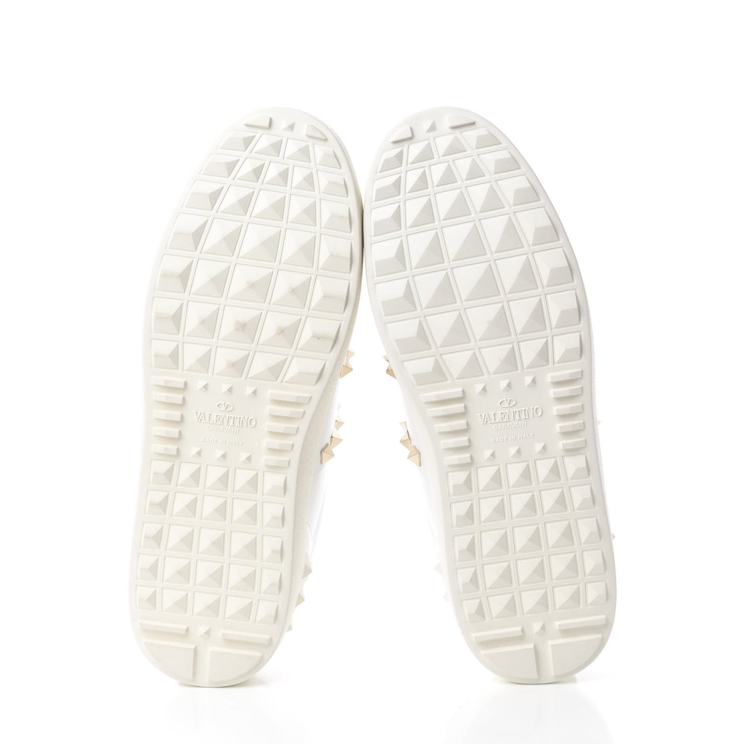 Calfskin Rockstud Untitled Open Sneakers 38 White