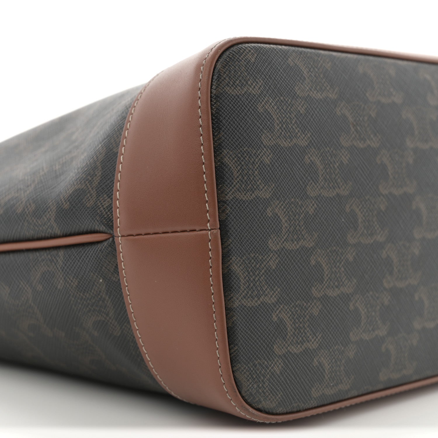 Celine Triomphe Canvas Calfskin Small Cabas Bag Tan 9 of 11