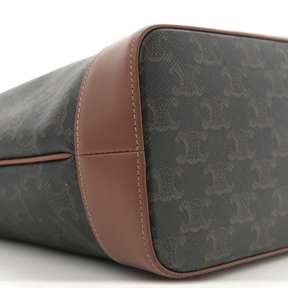 Celine Triomphe Canvas Calfskin Small Cabas Bag Tan 9 of 11