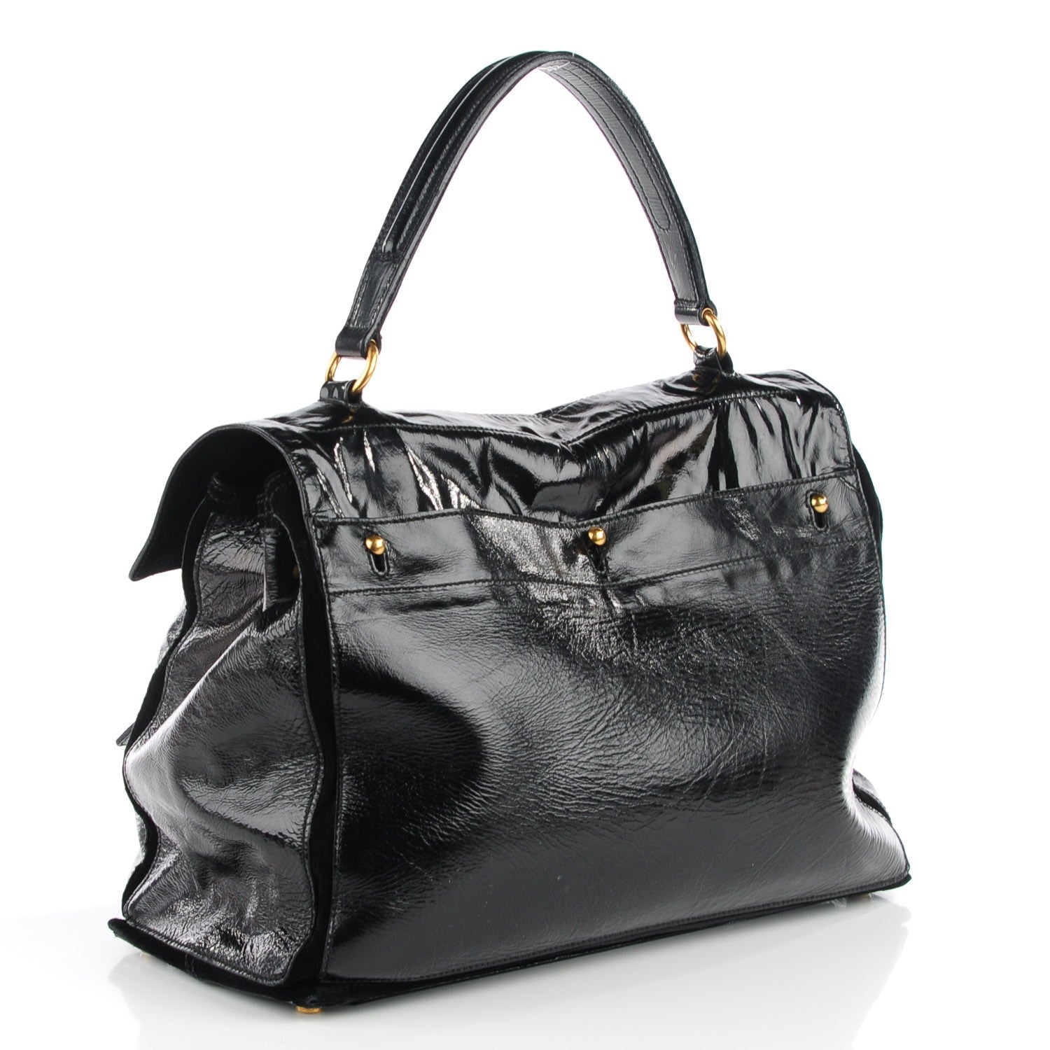Saint Laurent Patent Large Muse Two Tote Black 3 of 7