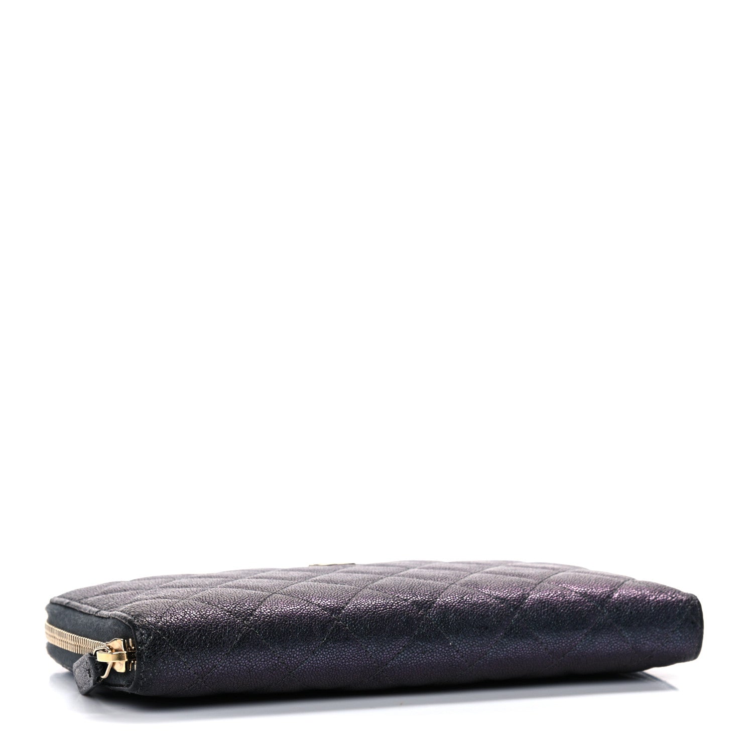 Chanel Iridescent Caviar Quilted Long Zip Around Wallet Black 4 of 13