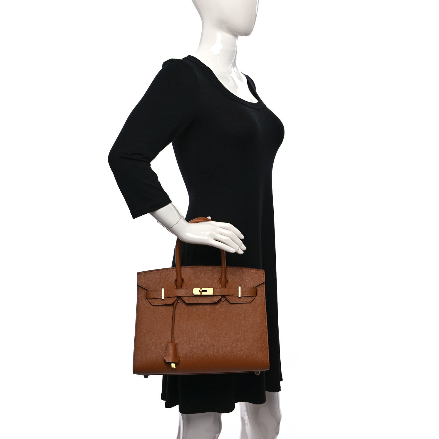 Hermes Epsom Horseshoe Birkin Sellier 30 Gold Malachite 2 of 8