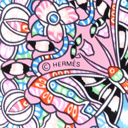 Hermes Silk La Legende de La Foret Scarf 90 Rose Bleu Black 3 of 6