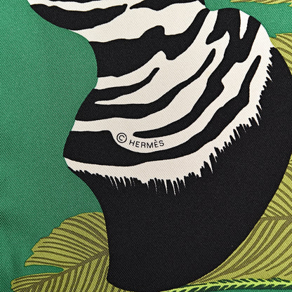 Hermes Silk Zebra Pegasus Scarf 90 Emeraude Fuchsia Vert 5 of 7
