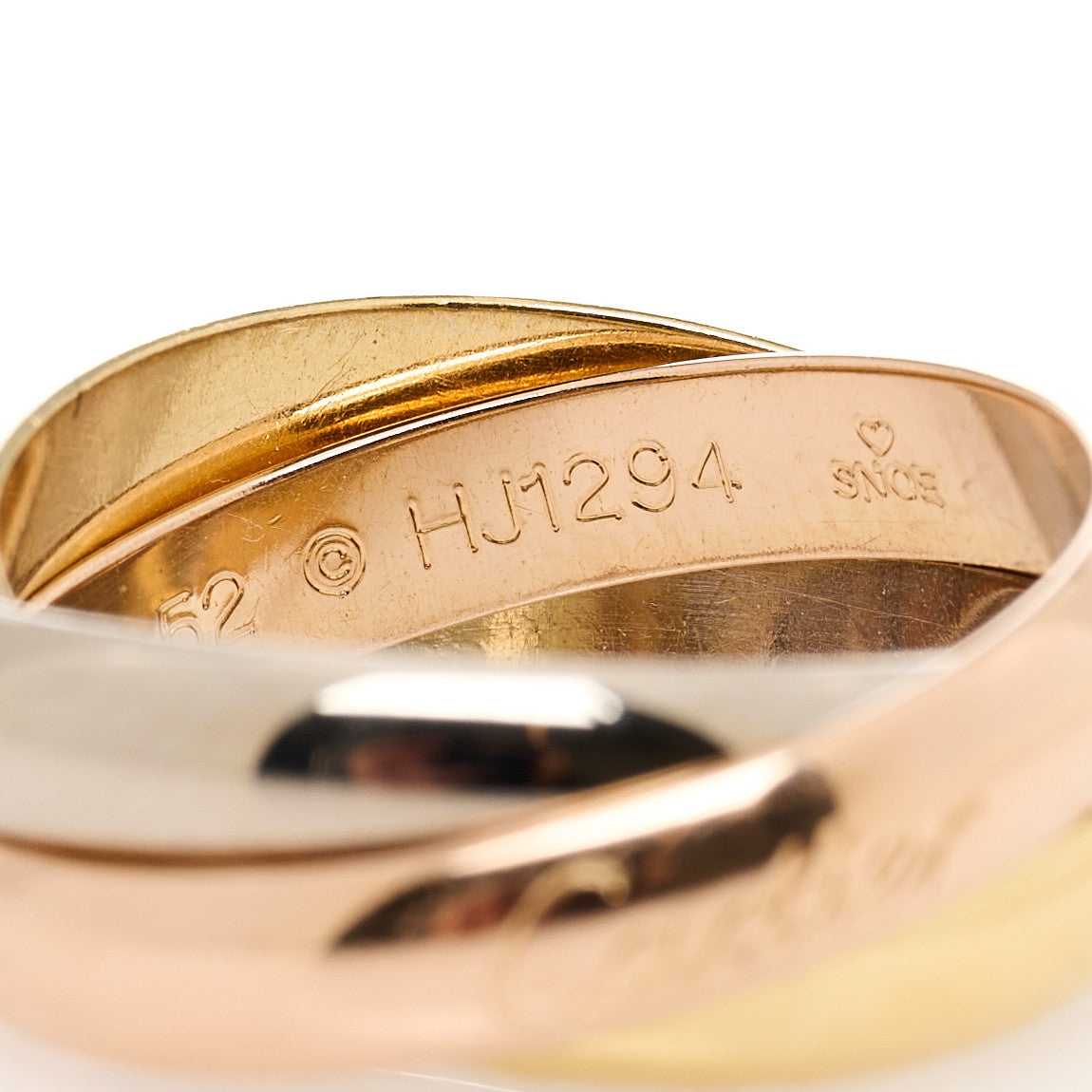 18K Pink Yellow White Gold Classic Trinity Ring 52 6