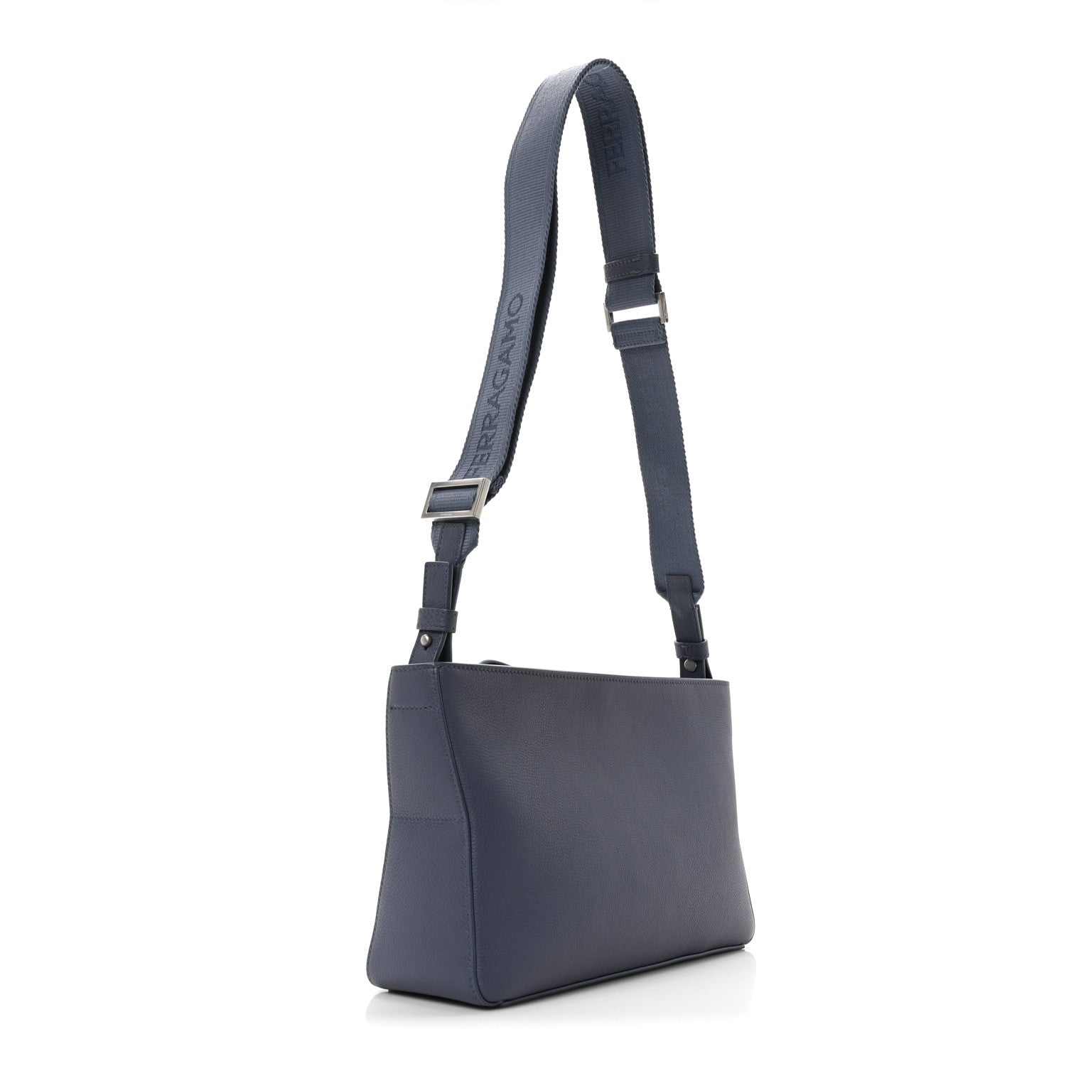 Salvatore Ferragamo Hammered Calfskin Star Pouch Crossbody Bag Graphite 3 of 9