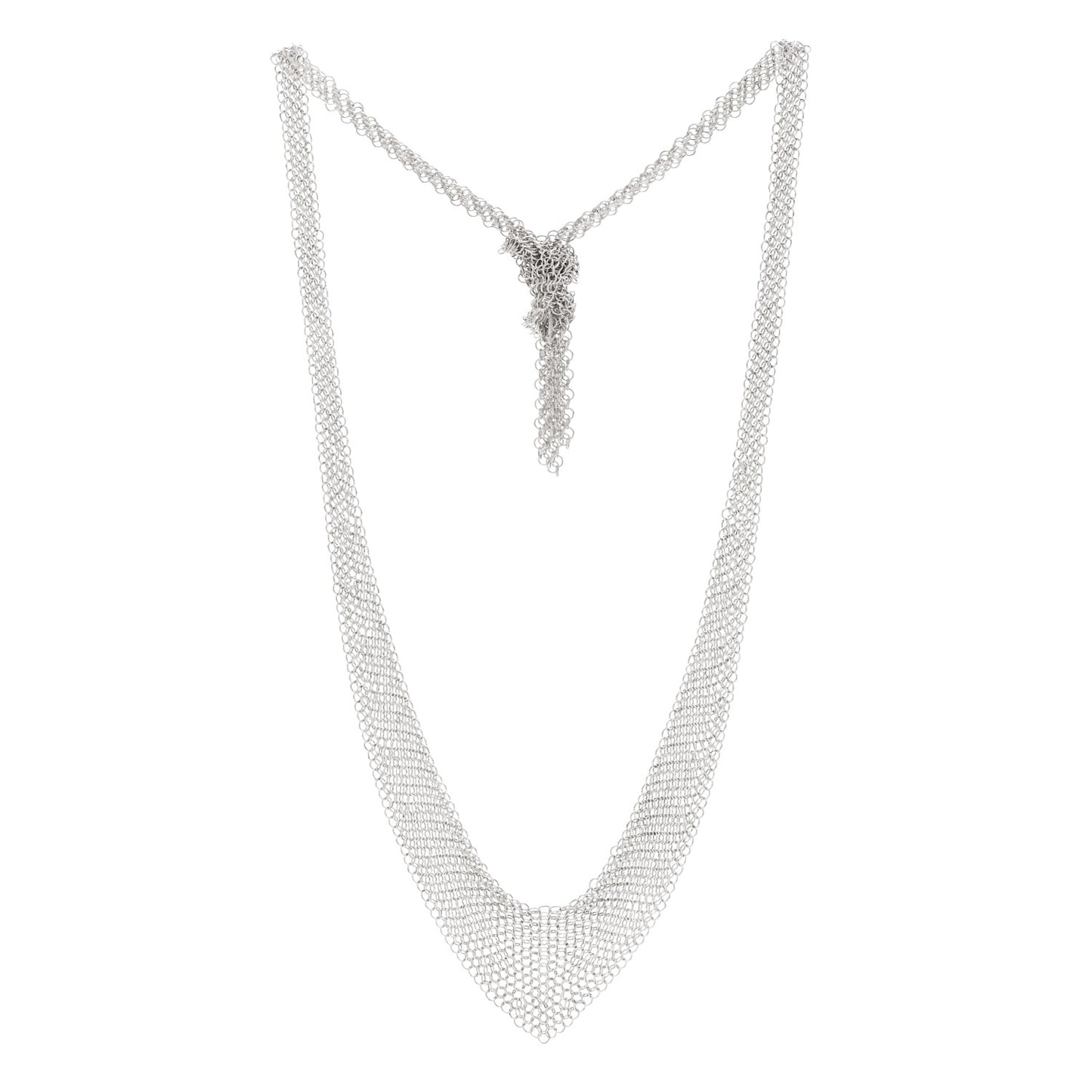 Sterling Silver Elsa Peretti Mesh Bib Necklace