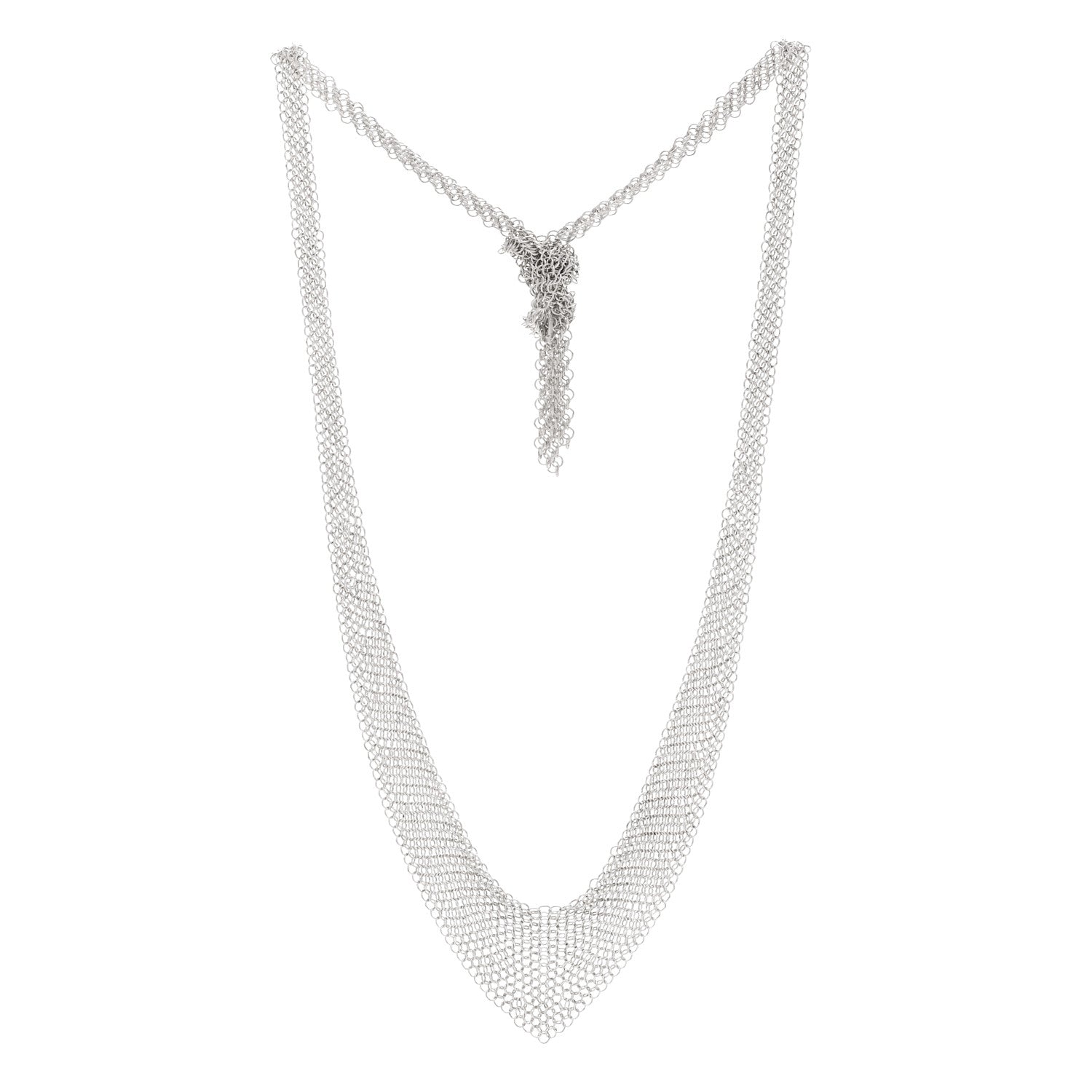 Tiffany Sterling Silver Elsa Peretti Mesh Bib Necklace 3 of 5