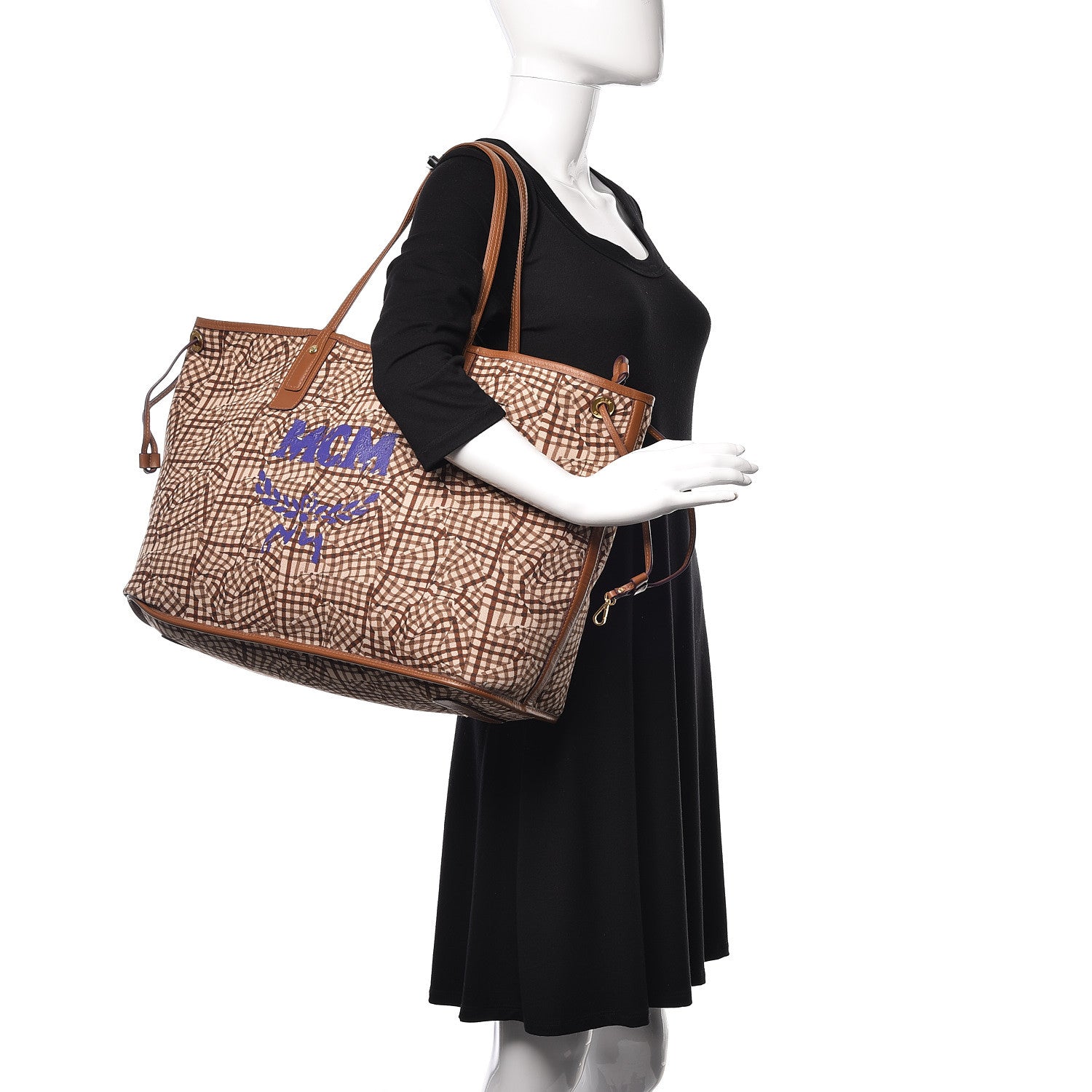 MCM Visetos Large Liz Reversible Shopper Tote Cognac 2 of 15