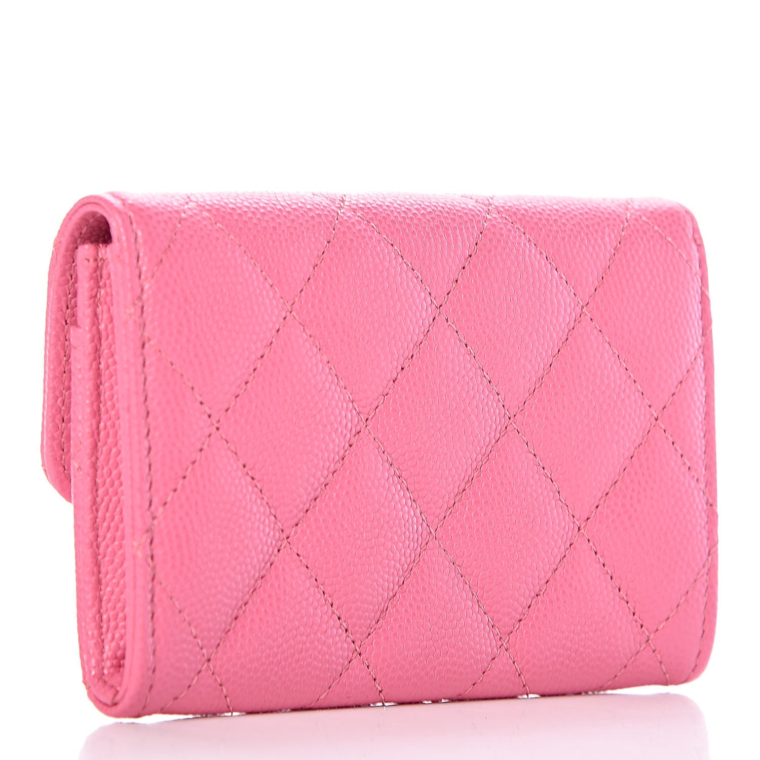 Chanel Caviar Quilted Flap Card Holder Pink 3 of 12