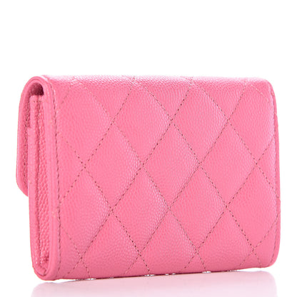 Chanel Caviar Quilted Flap Card Holder Pink 3 of 12