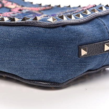 Valentino Garavani Denim Butterfly Embroidered Rockstud Camera Crossbody Bag Light Denim Multicolor 9 of 9