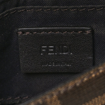 Fendi Glazed Fabric FF 1974 Nano Baguette Belt Charm Mogano Panna 6 of 11