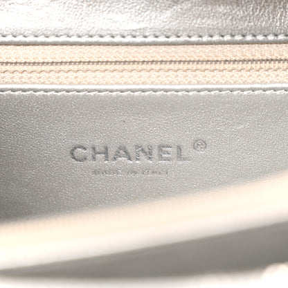 Chanel Metallic Caviar Quilted Medium CC Filigree Vanity Case Silver 6 of 10